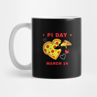 Pi Day March 14 Heart Pizza Mug
